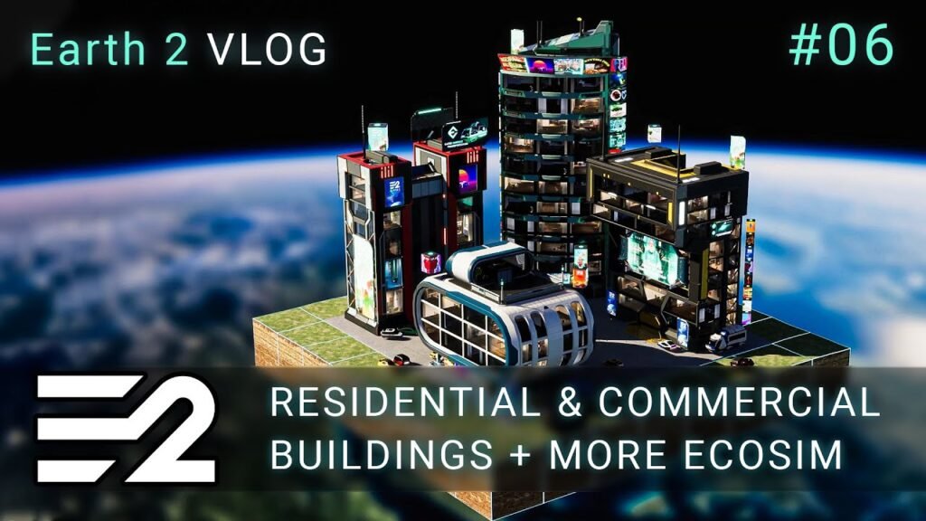 Recidencial and commercial buildings on Earth2